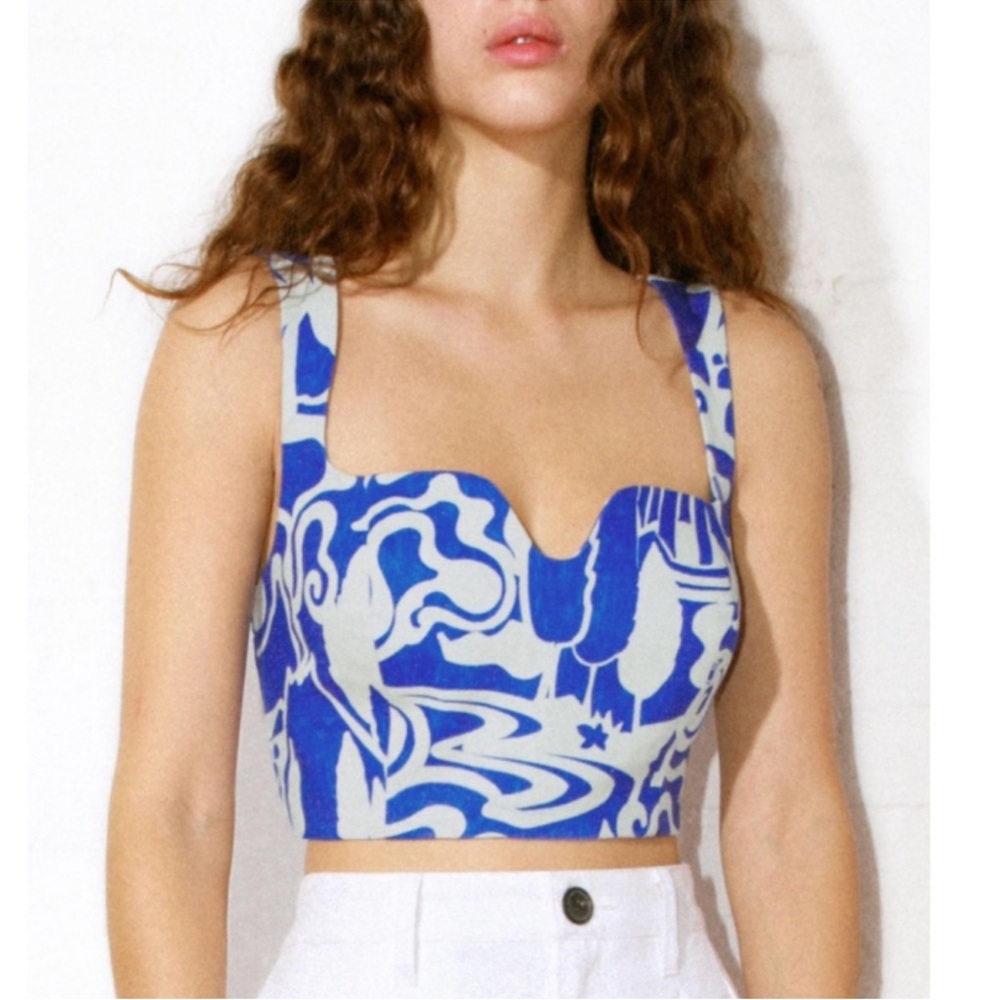 Mara Hoffman Vibrant Blue and White Skirt